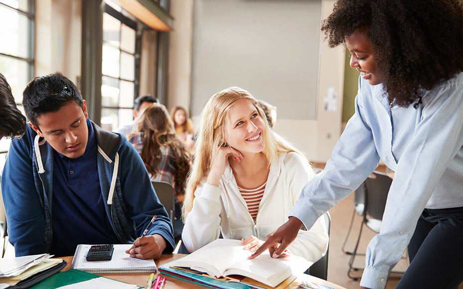 College students take part in a microcredentialing program.