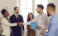 A group of interns meets a group of supervisors.