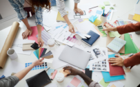 Group of people working at a table